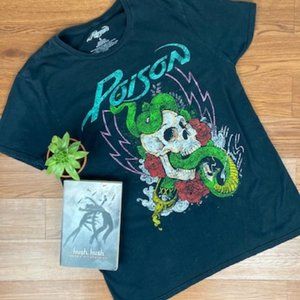 Poison Graphic Short Sleeve Concert Tee Black Concert T-shirt Size Large Unisex